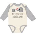 thumbnail image 3 of Inktastic My Grandpop Loves Me Elephant Boys or Girls Long Sleeve Baby Bodysuit, 3 of 5