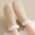 thumbnail image 5 of 3Pack Unisex - Floor Socks with Warm, Thick Indoor Sleep Socks for Men and Women Khaki, 5 of 5