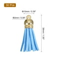 thumbnail image 2 of Uxcell 20Pack 1.5" Leather Tassels Keychain Charm with Gold Cap for DIY, Blue, 2 of 6