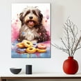thumbnail image 3 of Bergamasco Sheepdog Art Canvas Fun Popcorn, Donuts and Lollipops Dogs. Watercolor Art Print, Canvas Canvas for wall decor living room, Bedroom, Bathroom. Funny Wall Art Decor, 3 of 4