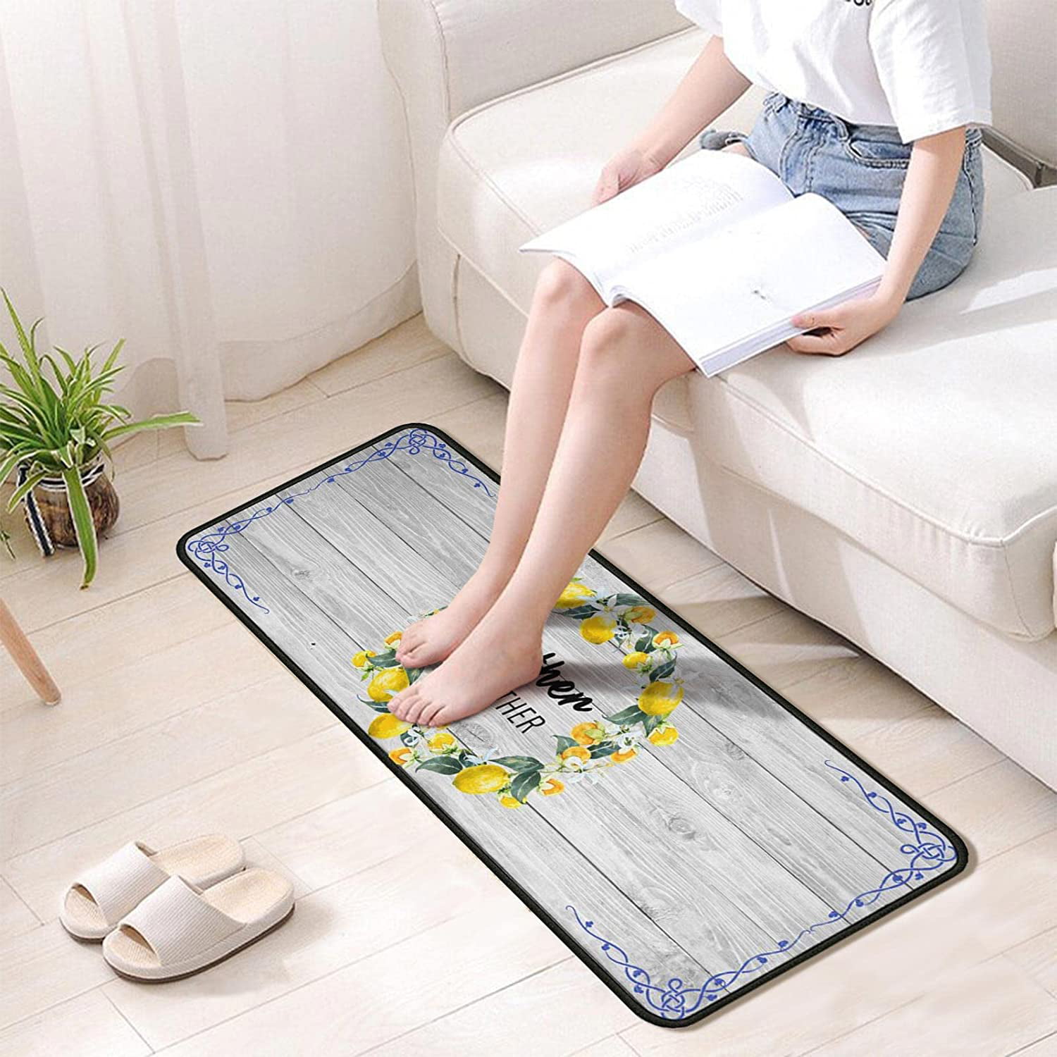 Comfortable Plaid Kitchen Rug With Non slip Grip And Memory - Temu