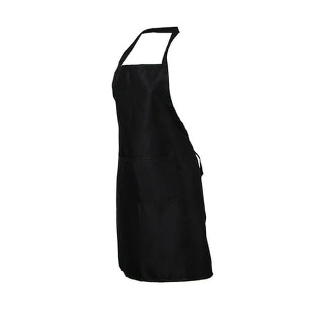 

Etereauty 2 Pockets Pure Color Neck Strap Bib Apron Waterproof Restaurant and Home Kitchen Apron 60x70cm (Black)