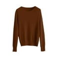 thumbnail image 5 of ManxiVoo Chandail à Capuche Tricoté à Manches Longues et Col Rond pour Femmes pour Automne Hiver Tenue Décontractée Taille P Marron, 5 of 5