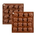thumbnail image 1 of jesticaly 2Pcs 16 Cavity Chocolate Mould Cartoon Animals Pudding Candy Cookies Baking DIY Cake Decoration Tools Baby Party, 1 of 5