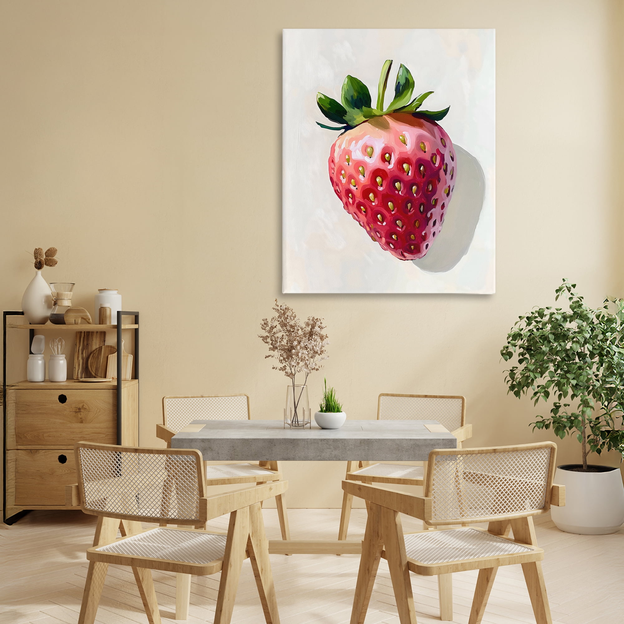 Stupell Industries Juicy Shine Strawberry Canvas Wall Art, design by The Prints Vibe