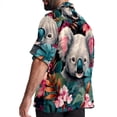 thumbnail image 3 of Koala Men's Short Sleeve Poplin Shirt - Casual Printed Button Down Short Summer Beach Shirts Unisex940, 3 of 6