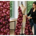 thumbnail image 5 of Soimoi Cotton Voile Fabric Leaves,Rose & Peony Floral Print Sewing Fabric Yard 56 Inch Wide, 5 of 7