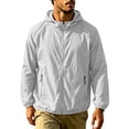thumbnail image 2 of DYTTDG Men's Lightweight Hooded Windbreaker, Waterproof Full Zip Long Sleeve Jacket with Zipper Pockets for Outdoor Activities, 2 of 8