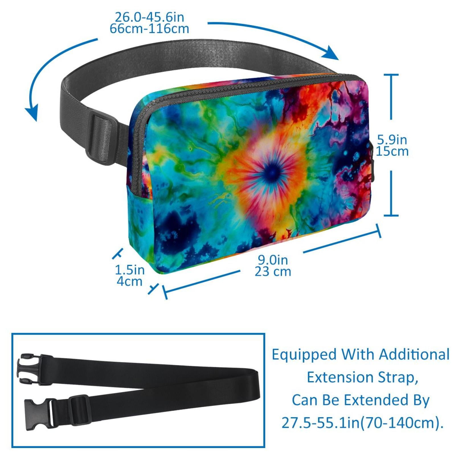Tie-dye Money Belt Waist Bag Fanny Pack - Lightweight Adjustable with Extension Strap Unisex