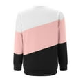 thumbnail image 4 of Royisotas Sweatshirts for Women Plus Size Long Sleeve Color Block Fall Pullover Crewneck Side Pockets Trendy Casual Pink No Hood Tops, 4 of 7