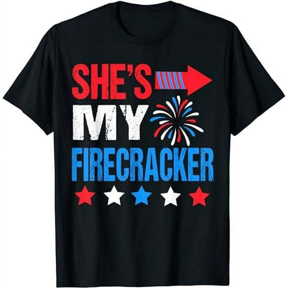 She's My Firecracker Matching 4th of July Shirts For Couples T-Shirt