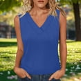 thumbnail image 3 of TAGOLD Womens V-Neck Camisoles Solid Color Ribbed Sleeveless Basic Layering Summer Tank Top, 3 of 5