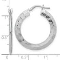 thumbnail image 2 of 27.6mm 925 Sterling Silver Rhodium Plated Diamond cut Knife Edge Round Hoop Earrings Measures 29.55x27.6mm Wide 2mm Thic, 2 of 7