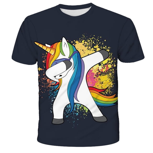 Camiseta de unicornio para niños, camisetas bonitas de unicornio para niños y niñas, camisetas de dibujos animados para niños y bebés, ropa 10T Gao Jinjia LED
