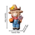 thumbnail image 3 of SUYOLL Fall Highland Cow Figurine Sunflower Girl Cow Resin Figurine Autumn Tabletop Decor Ornament For Thanksgiving Farm Home Shelf Mantel, 3 of 5