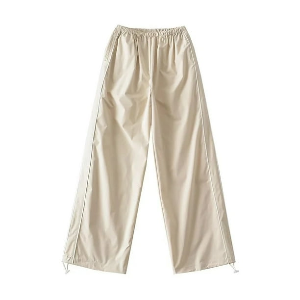 Pantalones deportivos de secado rápido de pierna recta, pantalones anchos de cintura alta informales finos para mujeres europeas y americanas