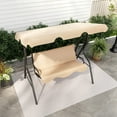 thumbnail image 4 of Gymax 3-Person Swing Chair Porch Swing Seat w/ Adjustable Canopy Removable Cushion Coffee, 4 of 9