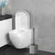 thumbnail image 5 of Escobilla de baño con mango de acero inoxidable | Limpiador de inodoros compacto moderno para baño | Cepillo de cerdas largas | Base antideslizante duradera | Gris Blanco | 13.6 pulgadas | 1 Paquete, 5 of 8