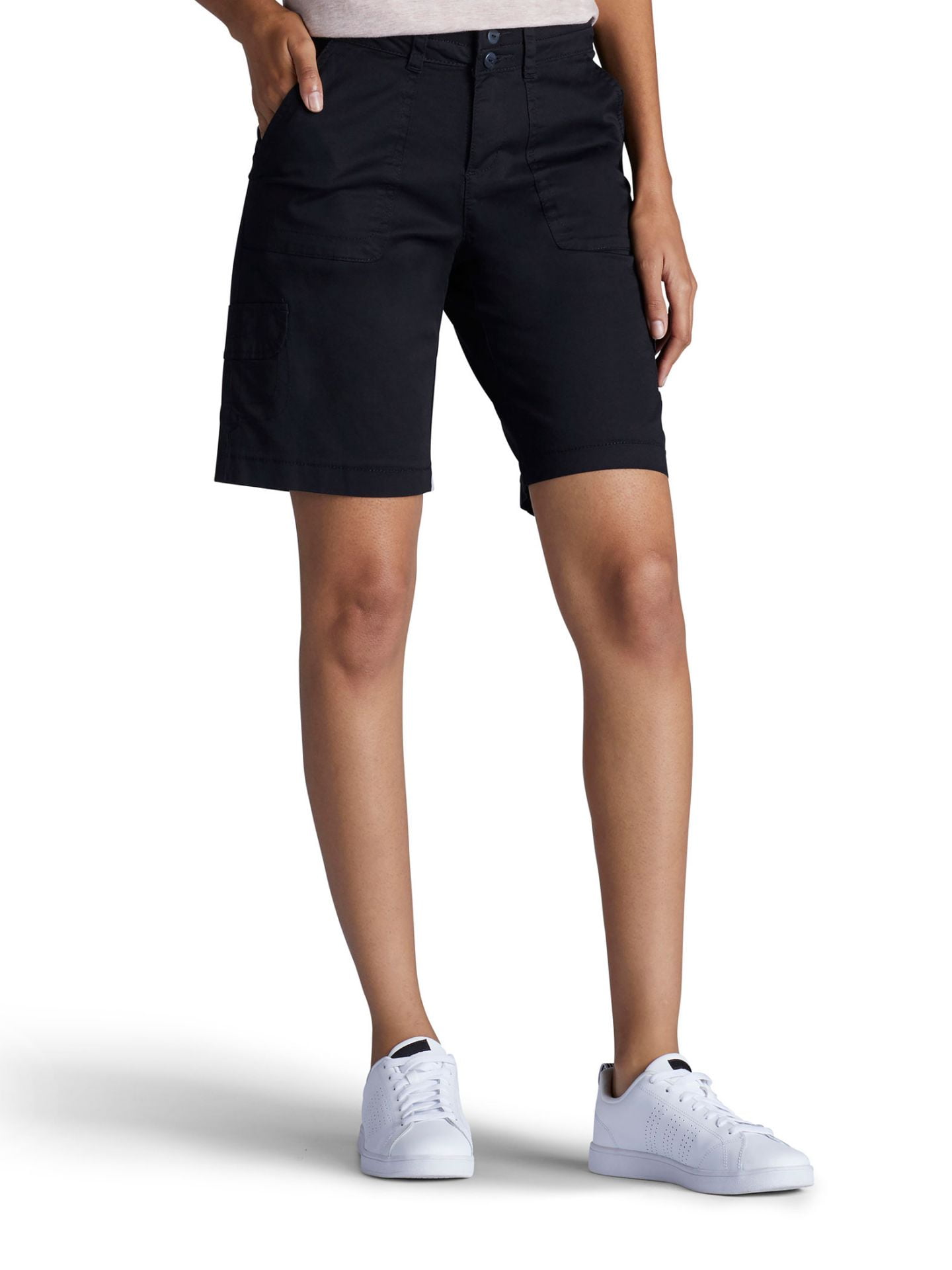 Lee Women's Relaxed Fit Cargo Avey Cargo Bermuda Shorts Black, Black