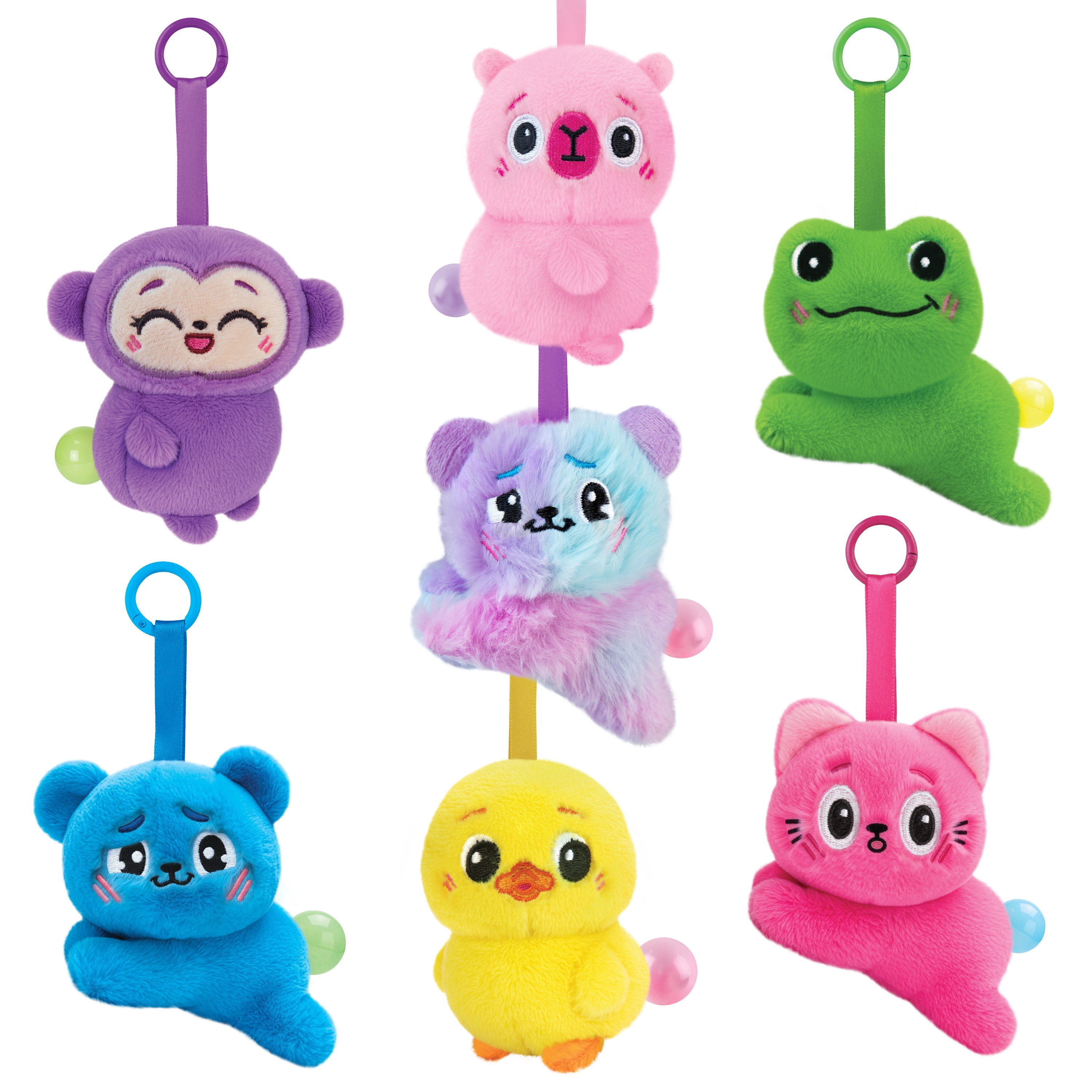 ORB Tootzeez Animals Plush Blind Box Keychain Charms - 1 Assorted Tootzeez Animal Fidget Plush Toy Charm - Squeeze for an Cute Toot Bubble - Collectible Squeeze Toys for Backpacks Keys Handbags More