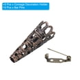 thumbnail image 3 of Uxcell 23mm Corsage Decorative Holder Brooch Pin Vase Pocket Boutonnieres Holder with Bar Pins Copper 6 Pack, 3 of 5