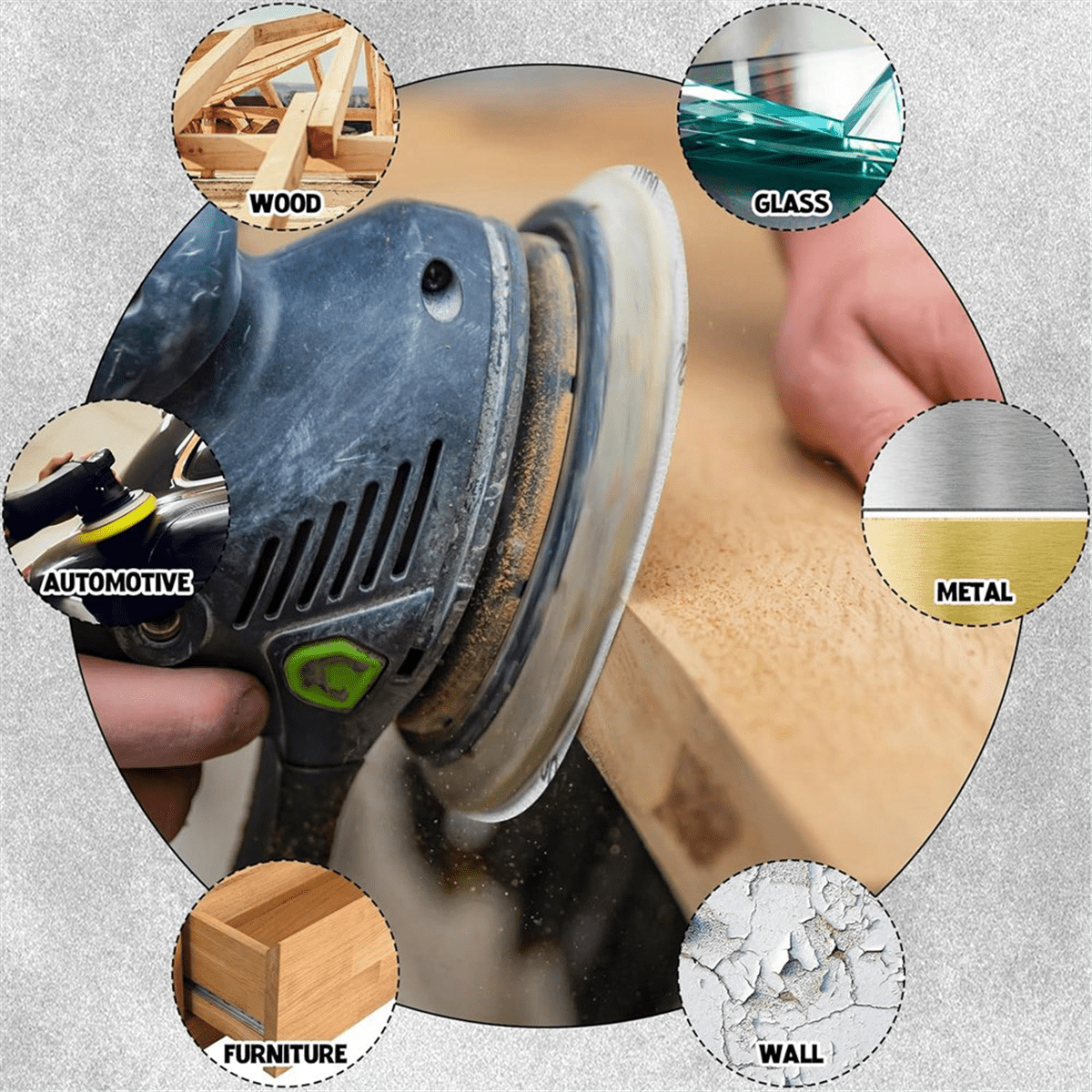 200 Pcs Sandpaper 5 Inch 8 Holes Hook and Loop Wet Dry Sanding Discs Assorted Grits, Orbital Sander Pads for Polishing