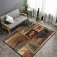 thumbnail image 3 of Bear Moose Deer Pattern Area Rug Retro Rustic Lodge Rugs Living Room For Bedroom Dining Home Office Soft Rugs Carpets-1, 3 of 7