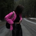 thumbnail image 3 of Txlixc Chaqueta acolchada para mujeres, chaqueta de cuello redondo de manga larga de color sólido para adultos, con bolsillos Txlixc  moda, 3 of 3
