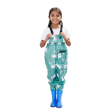 

Guang Cong Girls Rompers Kids Cartoon Camo Chest Waders Youth Fishing Waders Proof & Fishing Waders With Boots Sizes 3-4 Years