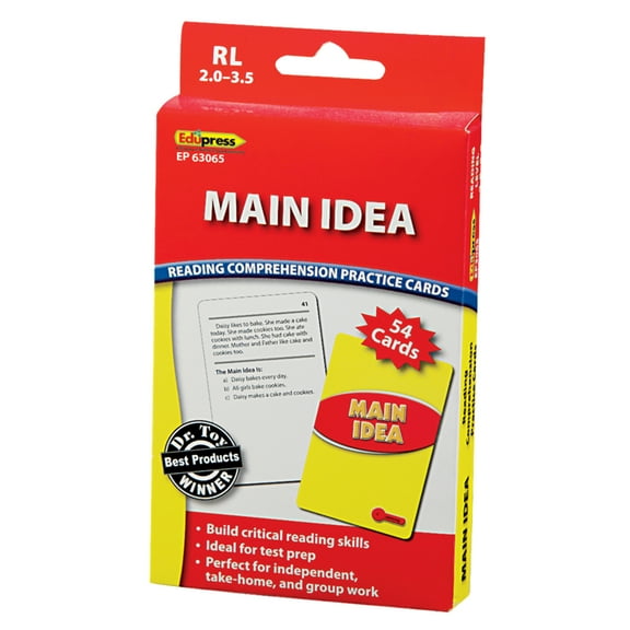 Edupress Main Idea Practice Cards, Levels 2.0-3.5