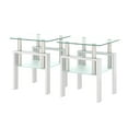 thumbnail image 4 of Triple Tree Indoor Modern Storage Tempered Glass Square End Table, White (Set of 2), 4 of 9