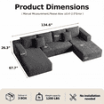 thumbnail image 3 of Liaroo 134.7" Sectional Sofa, Boneless Couch, U-Shaped Couches with Chaise No Assembly Required Modular Cloud Sofa for Living Room Apartment Theater Room, 3 of 13