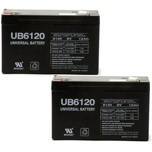 D5736 UB6120 - 6V 12AH 6 VOLT - PACK OF 2 BATTERIES