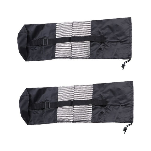 2PCS Yoga Mat Storage Bag Half Mesh Exercise Fitness Carrier Large Capacity Long Sling Bag for 6mm Yoga Mat Black Color