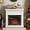 42"w - White, variant on 46" Electric Fireplace with Mantel, Freestanding TV Stand with 23" Fireplace Insert, 1400W Electric Fireplace Heater with Remote Control, Adjustable Flame, Living Room/Apartment (46" W - White)