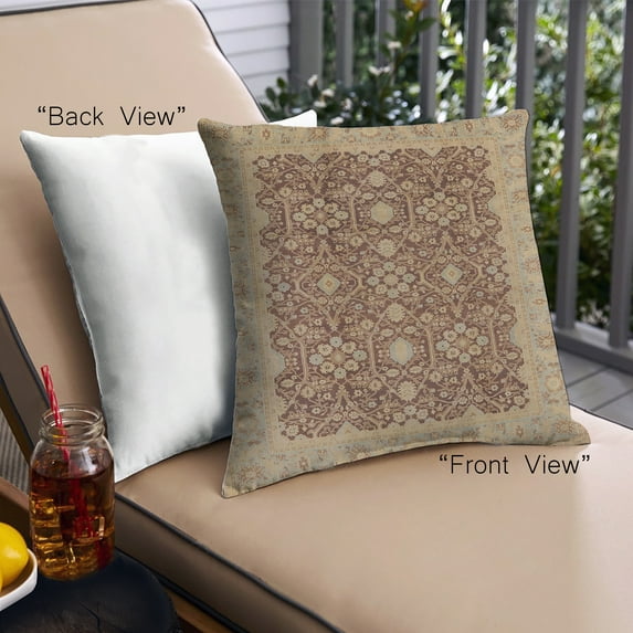 Ahgly Company Outdoor Square Mid-Century Modern Throw Pillow, 18 inch by 18 inch