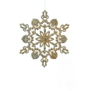 5" Decorative Gold and Silver Flower Snowflake Hanging Christmas Ornament