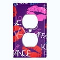 thumbnail image 2 of Metal Light Switch Plate Cover Lipstick Kisses Love Romance Dark Purple LOV009, 2 of 13