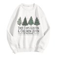 thumbnail image 4 of Futezty Merry Christmas Sweatshirt For Women Plaid Tree Cute Blouse Xmas Farm Holiday Pullover Tops, 4 of 5