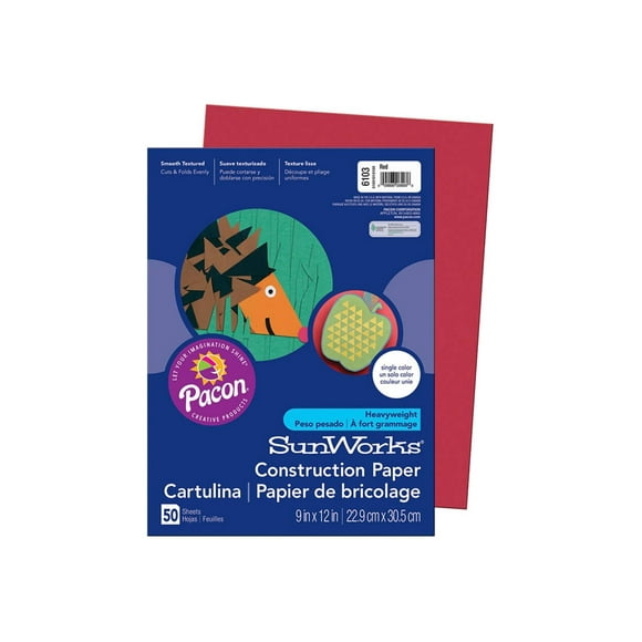 SunWorks - Paper - - 50 sheets - red - ground wood