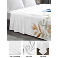 thumbnail image 5 of Queen Size Flat Sheet Only, Blue Spring Floral Soft Brushed Microfiber Bed Sheets, Watercolor Blooming Summer Botanical Hotel Quality Breathable Bedding Top Sheet, Easy Care, 90"x102", 5 of 9