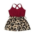 thumbnail image 1 of Toddler Kid Girls Summer Sleeveless Backless Romper Leopard Jumpsuit Bell-Bottom Flare Pants Yellow 2-3 Years, 1 of 6