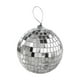 thumbnail image 2 of Silver Hanging Discoss Ball Reflector Decoration, disco ball hanging decor, party festival wedding Halloween Christmas dance, large silver discoss ball, metal frame, 2-tier design, for, 2 of 6