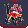 thumbnail image 4 of Inktastic Monster Truck How I Roll 1st Birthday Boys Baby Bib, 4 of 4