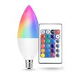 thumbnail image 3 of Lámpara de vela LED RGBW E12 E14 3W con control remoto, de plástico y aluminio, de atmósfera colorida, C37, con burbuja nítida, 3 of 3
