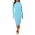 thumbnail image 3 of Women's 2 Piece Knitted Dress Set - Long Sleeve Pullover Top + Bodycon Midi Dress, Polyester for Winter, 3 of 4