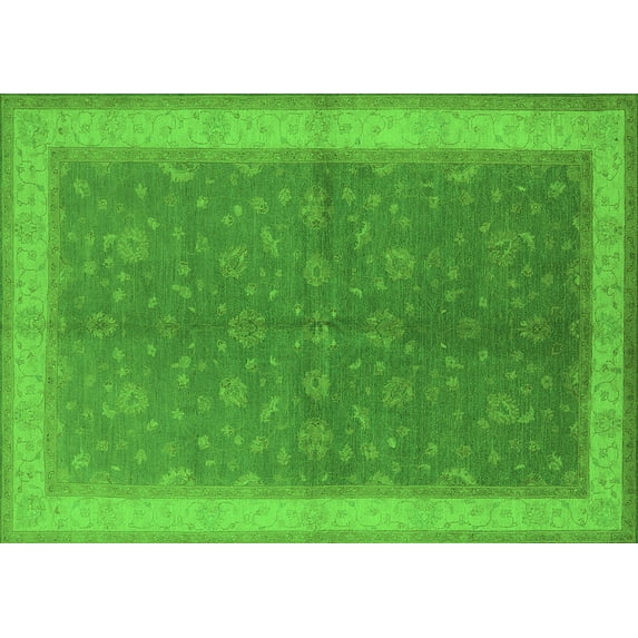 Ahgly Company Indoor Rectangle Oriental Green Industrial Area Rugs, 8' x 10'