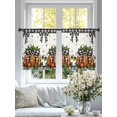 thumbnail image 4 of Orange Pumpkins Sheer Curtains 45 Inch Length 2 Panels Set for Living Room/Bedroom, Polka Dot Bow Fall Maple Leaves Plaid Curtain Sheers Drapes Rod Pocket Curtains Window Treatment Set 52''x45''x2, 4 of 7