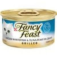 Fancy Feast Grilled Ocean Whitefish & Tuna Feast in Gravy Wet Cat Food, 3 OZ (Pack of 24)