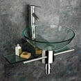 thumbnail image 4 of Lorixon Wall-mounted LV-002R Clear Tempered Glass 16.5-Inch Round Vessel Sink Pedestal set, 4 of 9